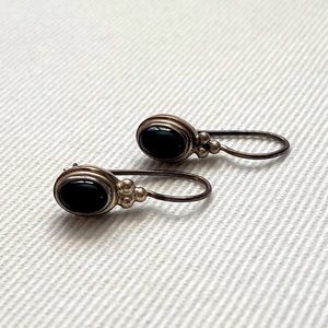 Sterling Silver Earrings Drop Earrings Black Onyx